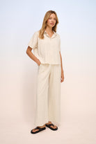 Buy Little Lies - Pin Stripe Pants – Natural/Black by Little Lies - at Hamish + Grace