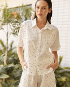 Buy Little Lies - Polka Button Top - Natural by Little Lies - at Hamish + Grace