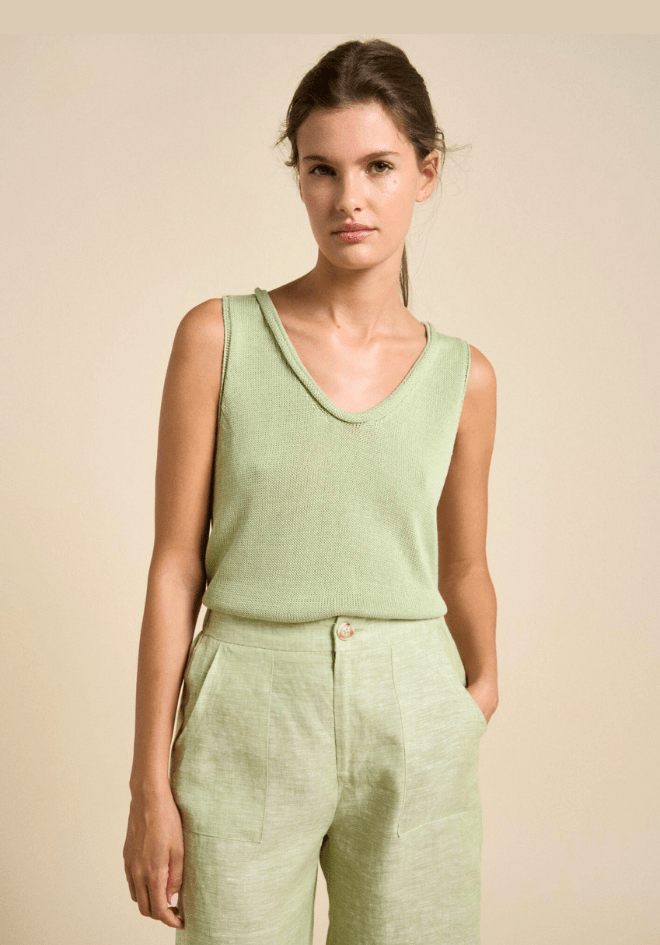 Buy Little lies - Scoop Spring Tank - Green by Little Lies - at Hamish + Grace