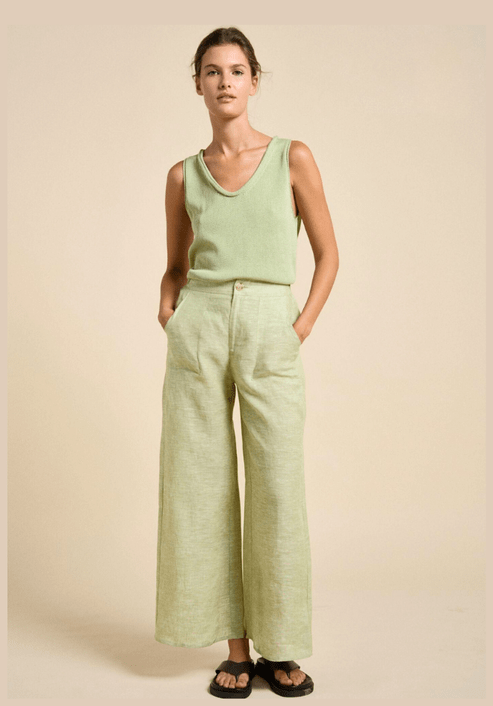 Buy Little lies - Scoop Spring Tank - Green by Little Lies - at Hamish + Grace