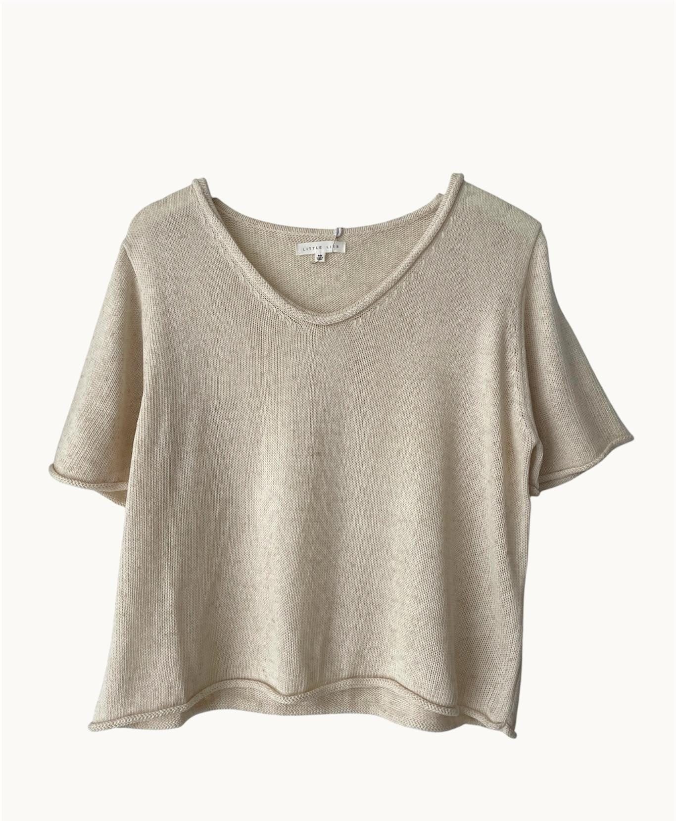 Buy Little Lies - Scoop Spring Tee – Natural by Little Lies - at Hamish + Grace