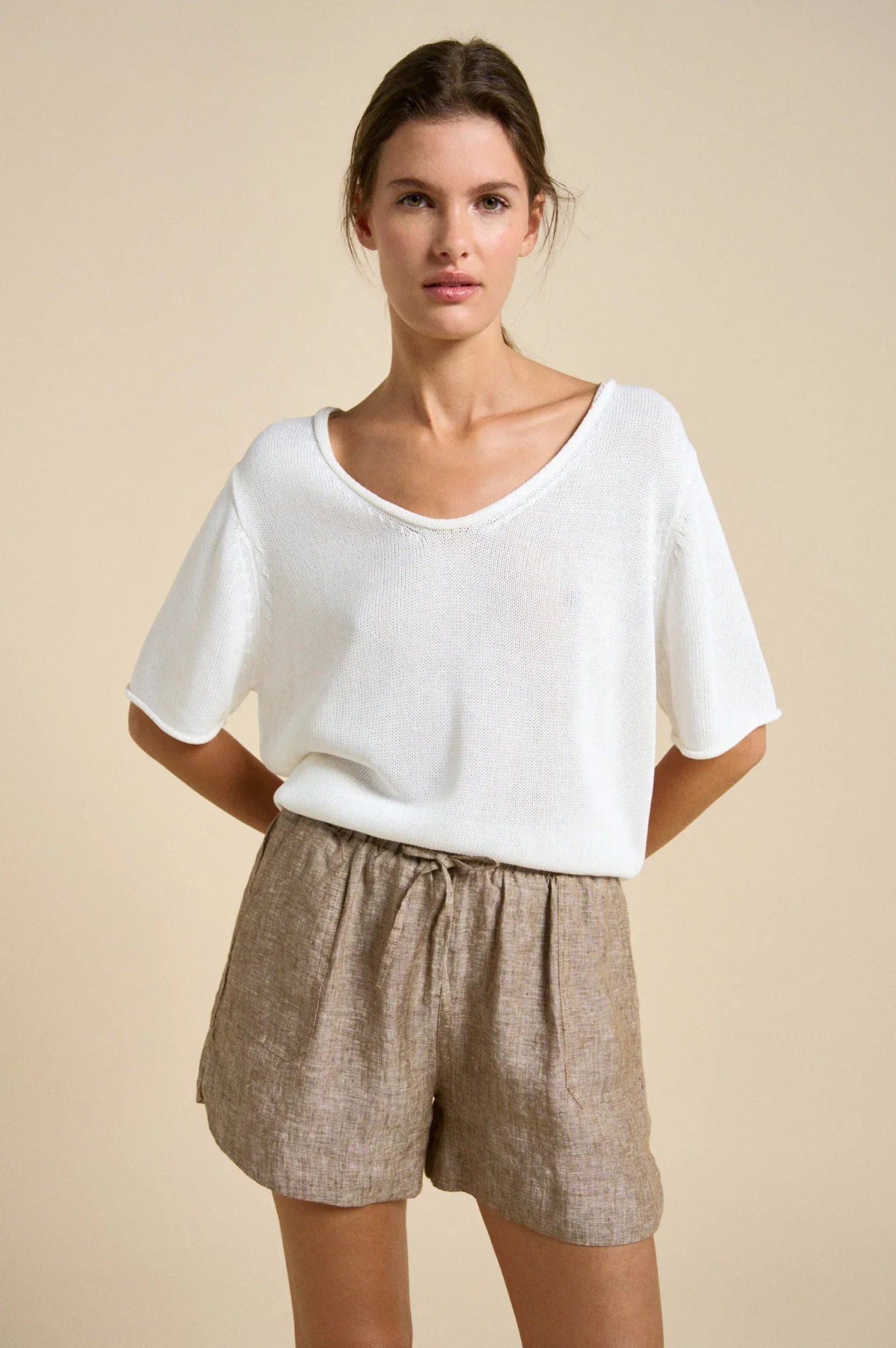 Buy Little Lies - Scoop Spring Tee – White by Little Lies - at Hamish + Grace
