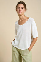 Buy Little Lies - Scoop Spring Tee – White by Little Lies - at Hamish + Grace
