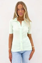 Buy Little lies - Shelly Knitted Top Mint - S21081501 by Little Lies - at Hamish + Grace