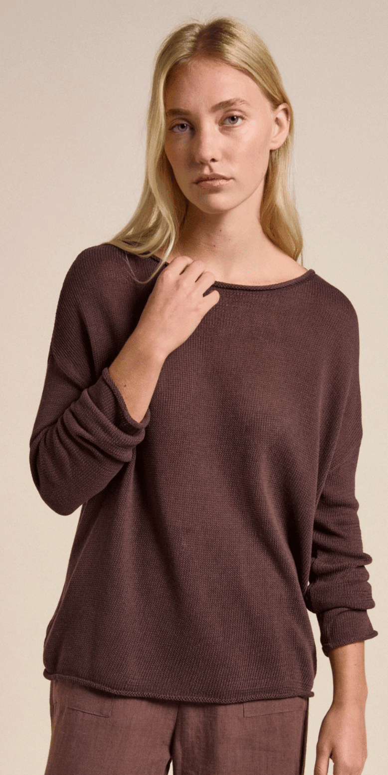 Buy Little Lies - Spring Knit Top - Chocolate by Little Lies - at Hamish + Grace
