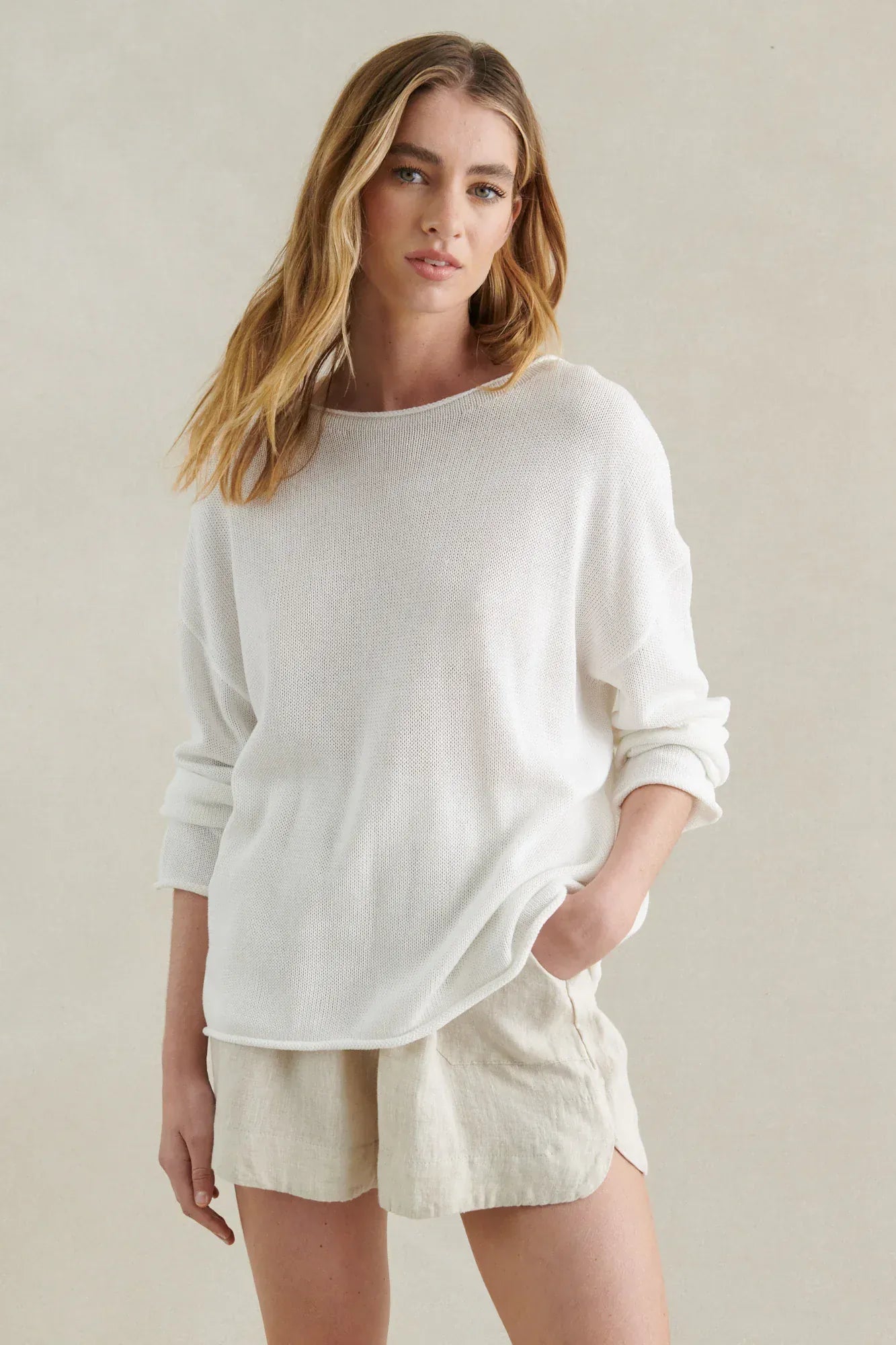 Buy Little Lies - Spring Knit Top - White by Little Lies - at Hamish + Grace