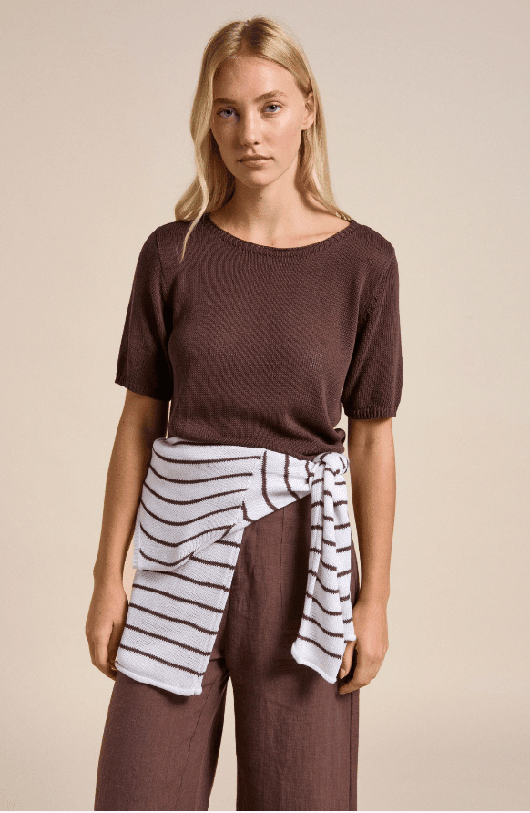 Buy Little Lies Spring Tee – Chocolate by Little Lies - at Hamish + Grace