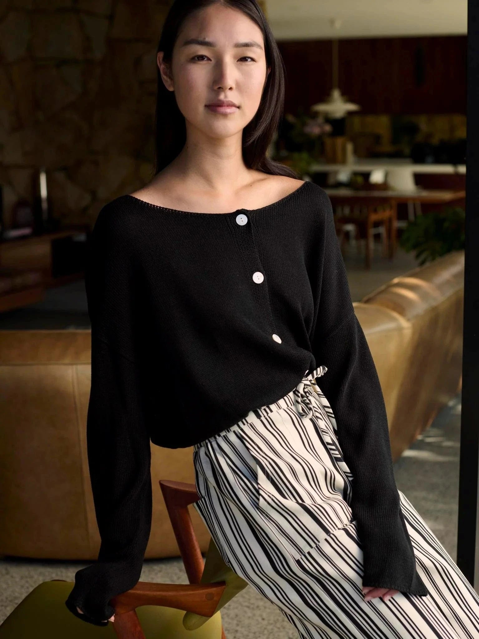 Buy Little Lies - Suzi Pant - Black and White by Little Lies - at Hamish + Grace