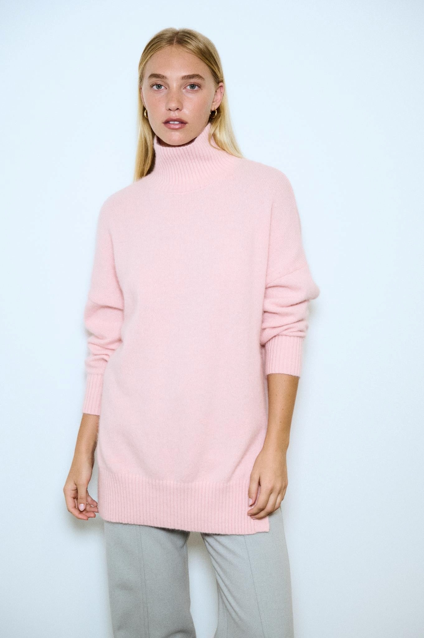 Buy Little Lies - Turtle Neck Jumper – Pink by Little Lies - at Hamish + Grace