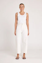 Buy Lola Cropped Barrel Jean - White by Feather and Noise - at Hamish + Grace