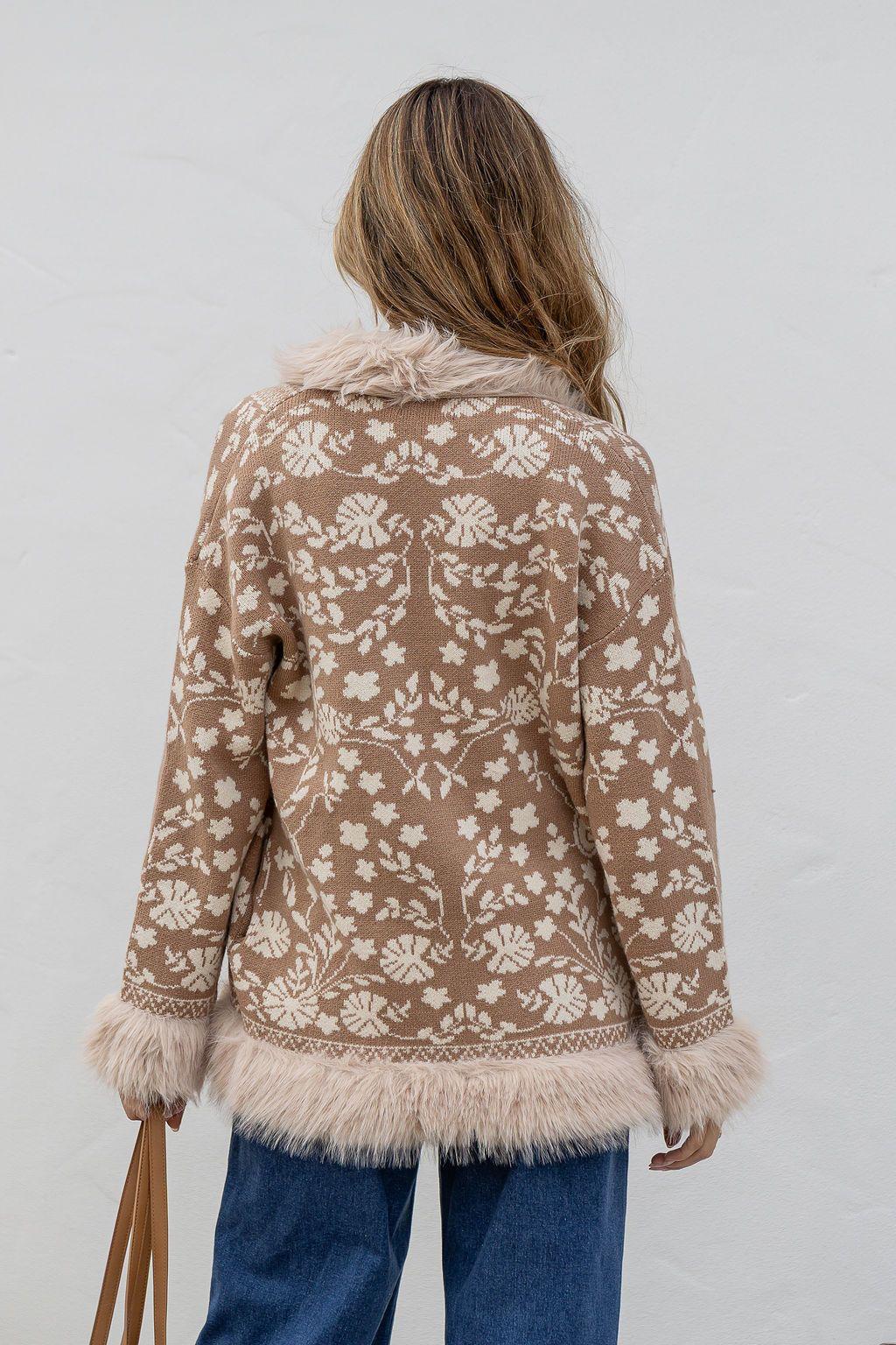 Buy Lombard Fur Trim Jacket - Soft Tan by Hamish + Grace - at Hamish + Grace