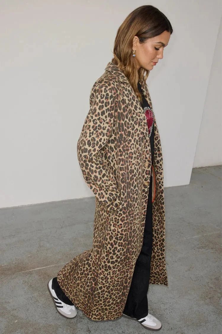 Buy Lucia Leopard Denim 55 Jacket by Never Fully Dressed - at Hamish + Grace