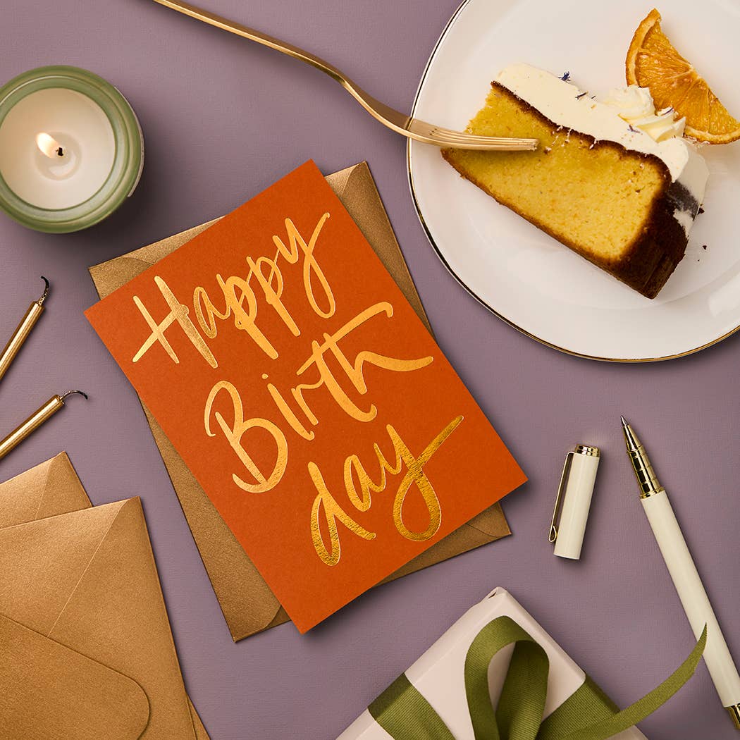 Buy Luxury Birthday Card | Hand-Lettered Gold Foil Finish by Gabrielle & Celine Greeting Cards Australia - at Hamish + Grace
