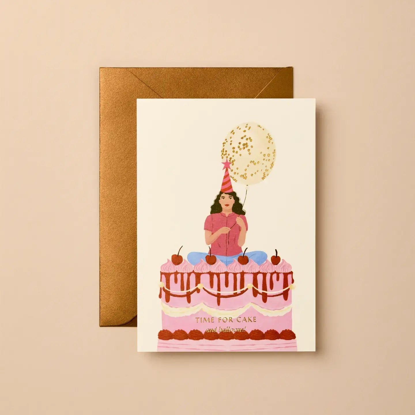 Buy Luxury Birthday Card | Time For Cake and Balloons | Hand Illustrated by Gabrielle & Celine Greeting Cards Australia - at Hamish + Grace