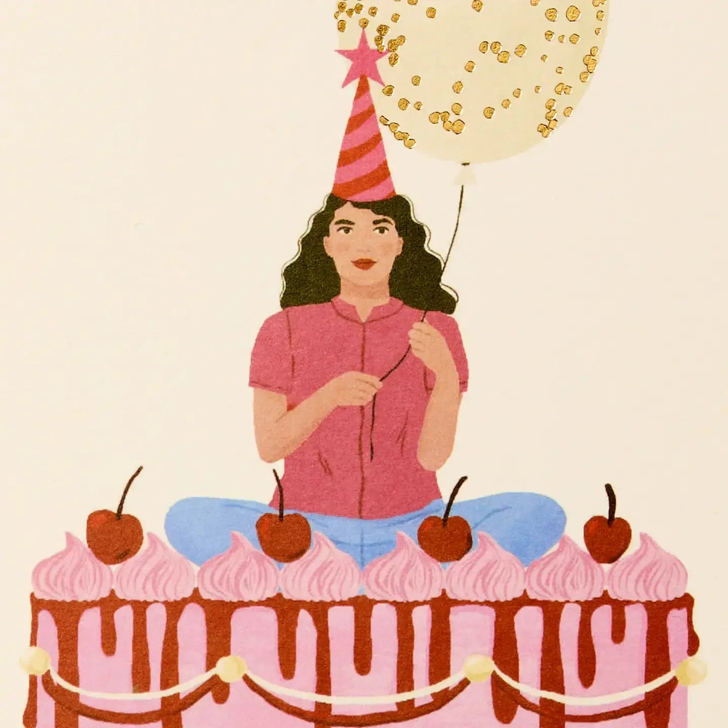 Buy Luxury Birthday Card | Time For Cake and Balloons | Hand Illustrated by Gabrielle & Celine Greeting Cards Australia - at Hamish + Grace