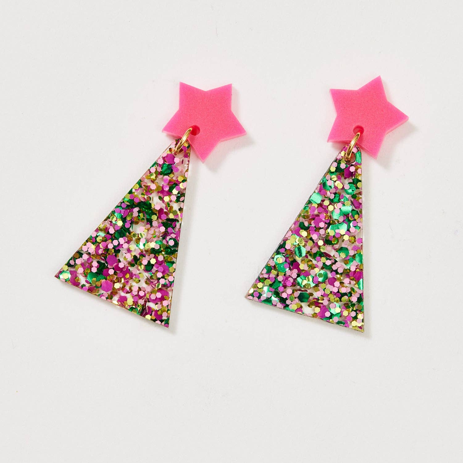 Buy Martha Jean - Christmas Tree Earrings - Hot / Emerald Berry Sparkle by Martha Jean - at Hamish & Grace