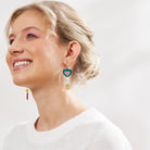 Buy Martha Jean - Heart and Bead Earrings - Rainbow by Martha Jean - at Hamish & Grace