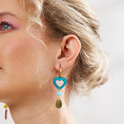 Buy Martha Jean - Heart and Bead Earrings - Rainbow by Martha Jean - at Hamish & Grace