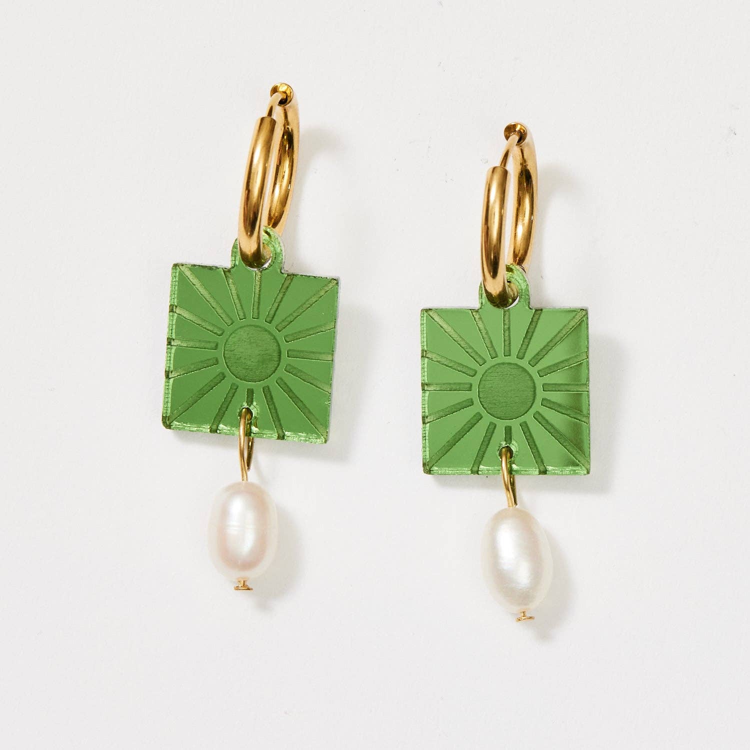 Buy Martha Jean - Rise + Pearl Earrings - Fern by Martha Jean - at Hamish & Grace