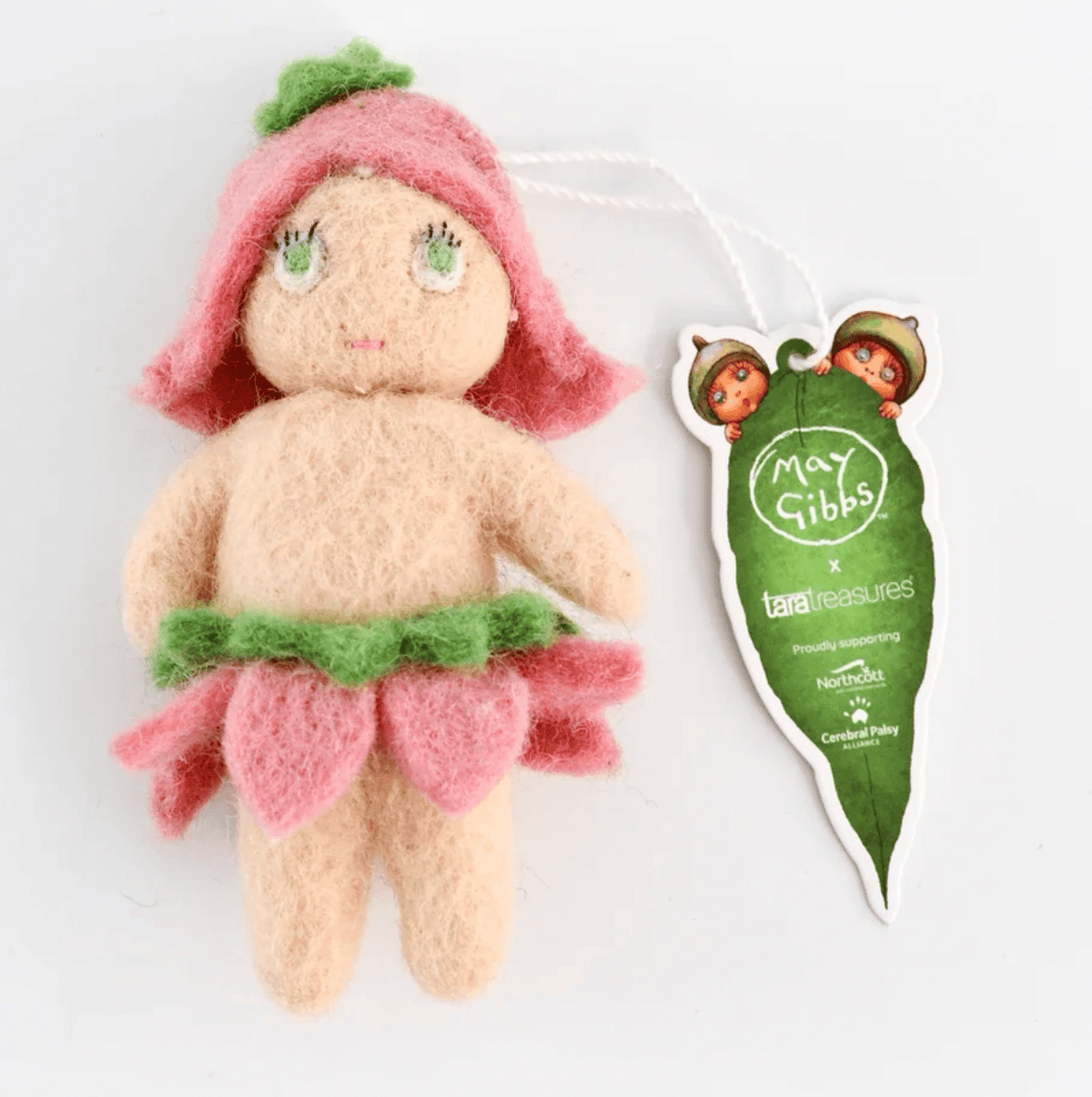 Buy May Gibbs x Tara Treasures - Pink Boronia Baby Toy Ornament by Tara Teasures - at Hamish + Grace