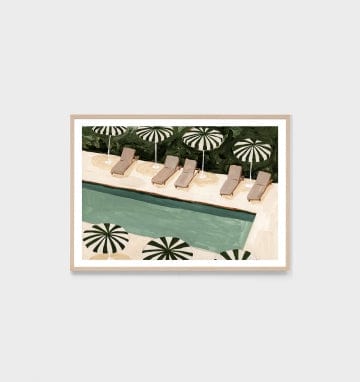 Buy Middle of Nowhere - Resort Pool Green Print by Middle of Nowhere - at Hamish + Grace