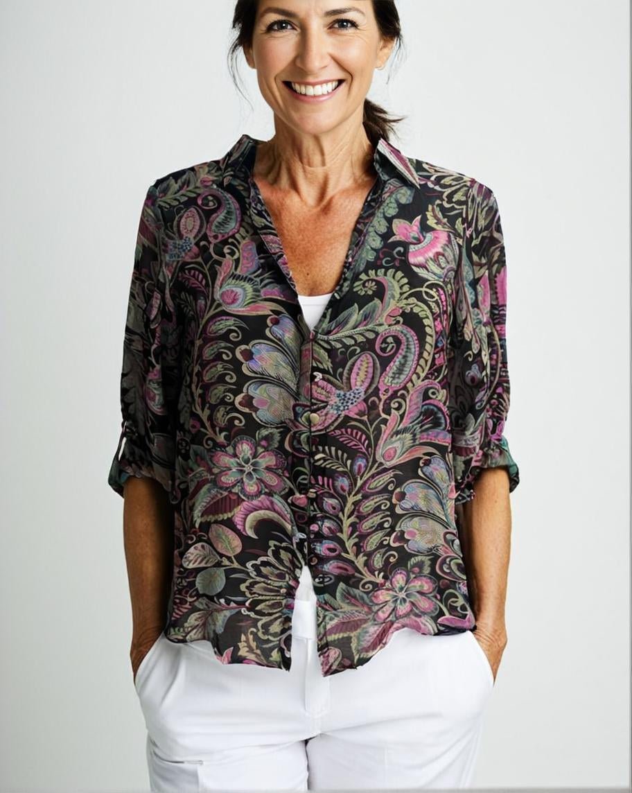 Buy Midnight Paisley Summer Shirt by Sunnygirl - at Hamish & Grace