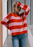 Buy Miss Marlow - Brady Bunch Knit - Red/Pink by Miss Marlow - at Hamish + Grace