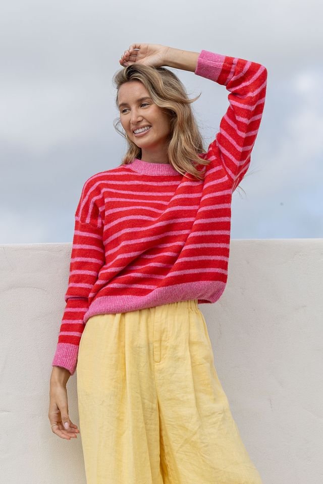 Buy Miss Marlow - Miss Marlow Zara Stripe - Red/Pink by Miss Marlow - at Hamish + Grace