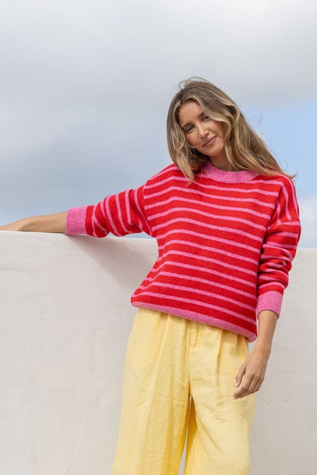 Buy Miss Marlow - Miss Marlow Zara Stripe - Red/Pink by Miss Marlow - at Hamish + Grace
