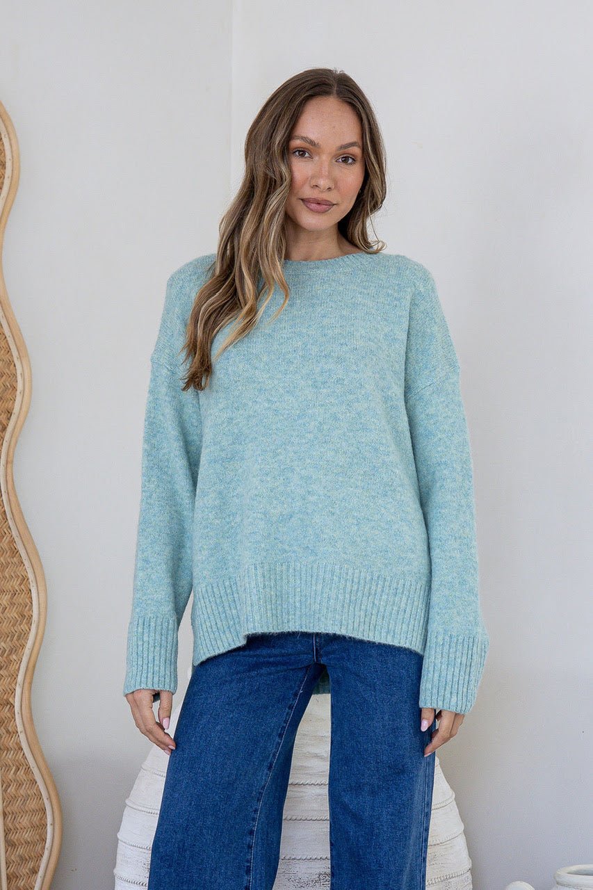 Buy Miss Marlow - Side Split Canyon Knit - Green by Miss Marlow - at Hamish + Grace