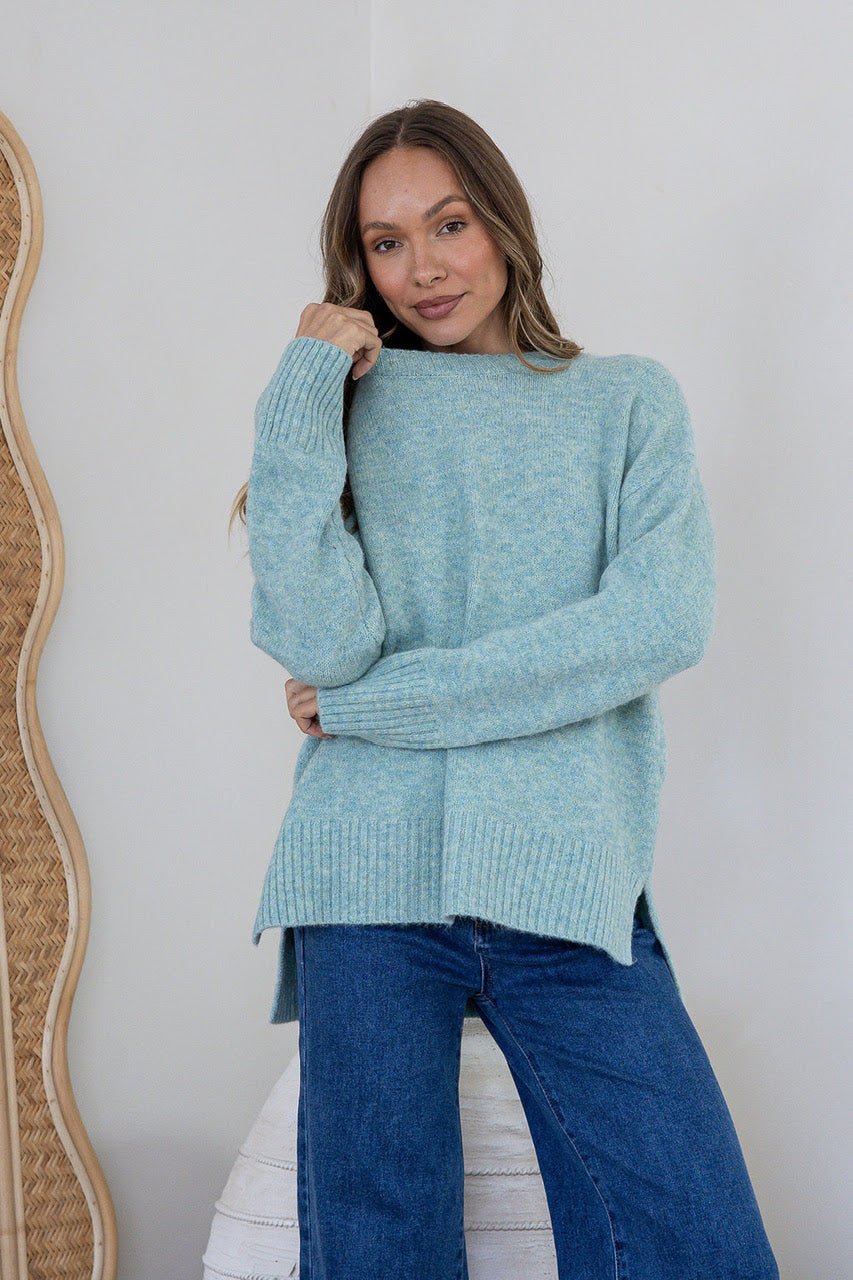 Buy Miss Marlow - Side Split Canyon Knit - Green by Miss Marlow - at Hamish + Grace