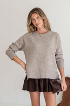 Buy Miss Marlow - Side Split Canyon Knit - Warm Beige by Miss Marlow - at Hamish + Grace