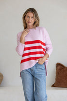 Buy Miss Marlow - The Manor Knit in pink/red by Miss Marlow - at Hamish + Grace