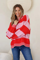 Buy Miss Marlow - Tilly Blanket Stitch Knit - Red/Pink by Miss Marlow - at Hamish + Grace
