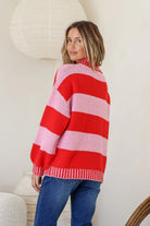 Buy Miss Marlow - Tilly Blanket Stitch Knit - Red/Pink by Miss Marlow - at Hamish + Grace