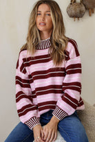 Buy Miss Marlow - Tilly Knit - Wine Pink White Stripe by Miss Marlow - at Hamish + Grace