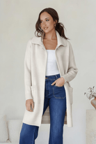 Buy Miss Marlow - Wool Blend Fluffy Pocket Cardi - Cream by Miss Marlow - at Hamish + Grace