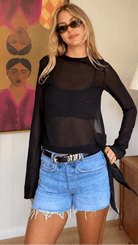 Buy Molten Silver Loop Belt – Black by Aelia - at Hamish + Grace