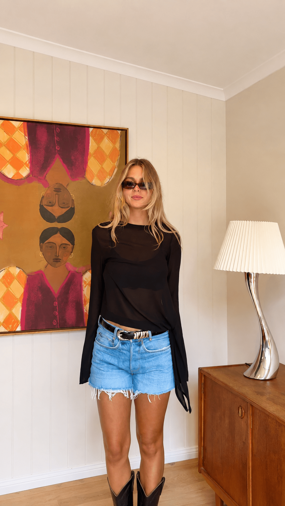 Buy Molten Silver Loop Belt – Black by Aelia - at Hamish + Grace