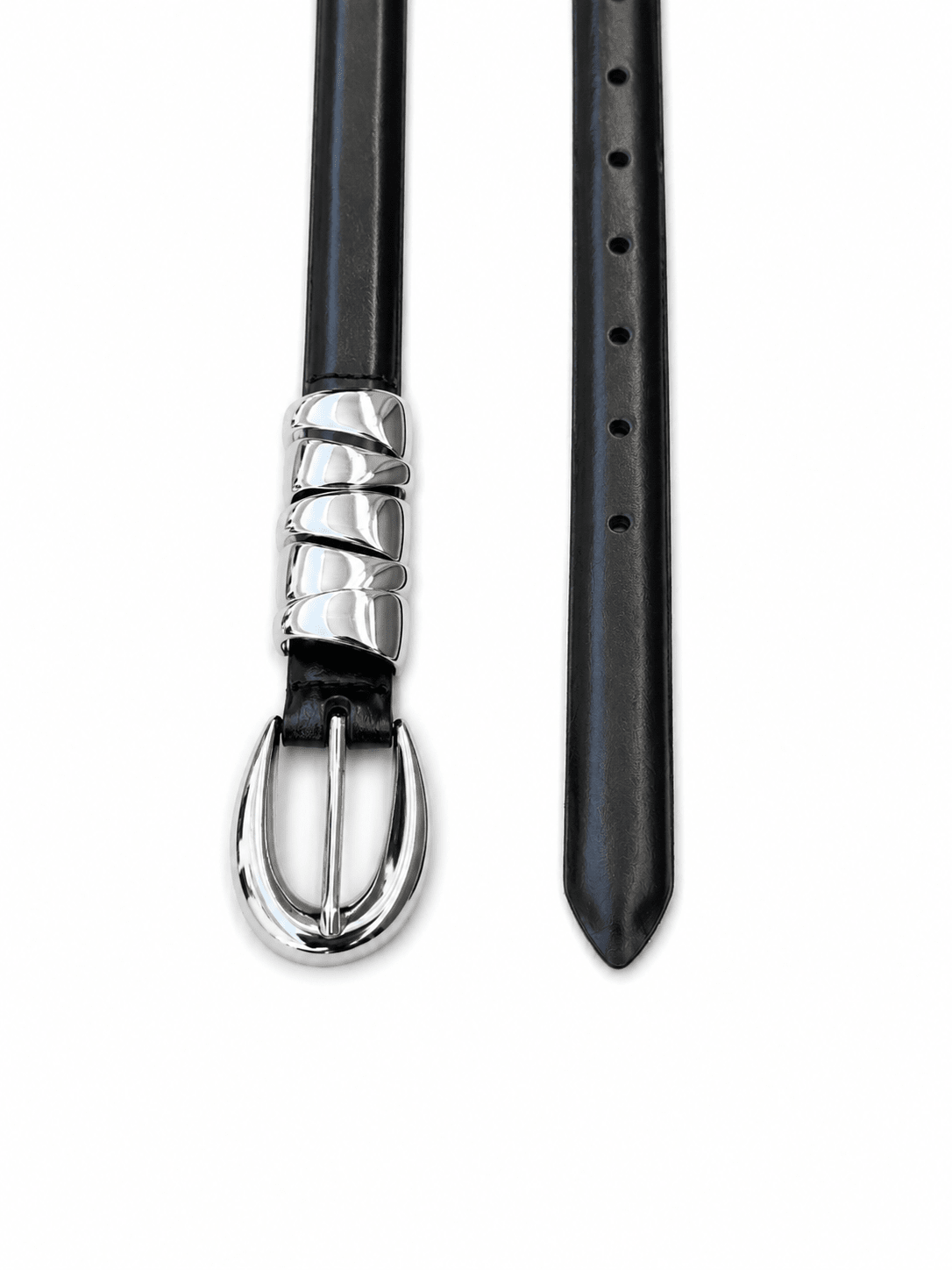 Buy Molten Silver Loop Belt – Black by Aelia - at Hamish + Grace