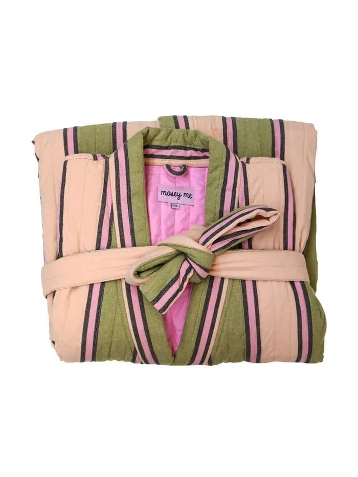 Mosey Me Fashion One size Mosey Me – Carnival Stripe Quilted Robe
