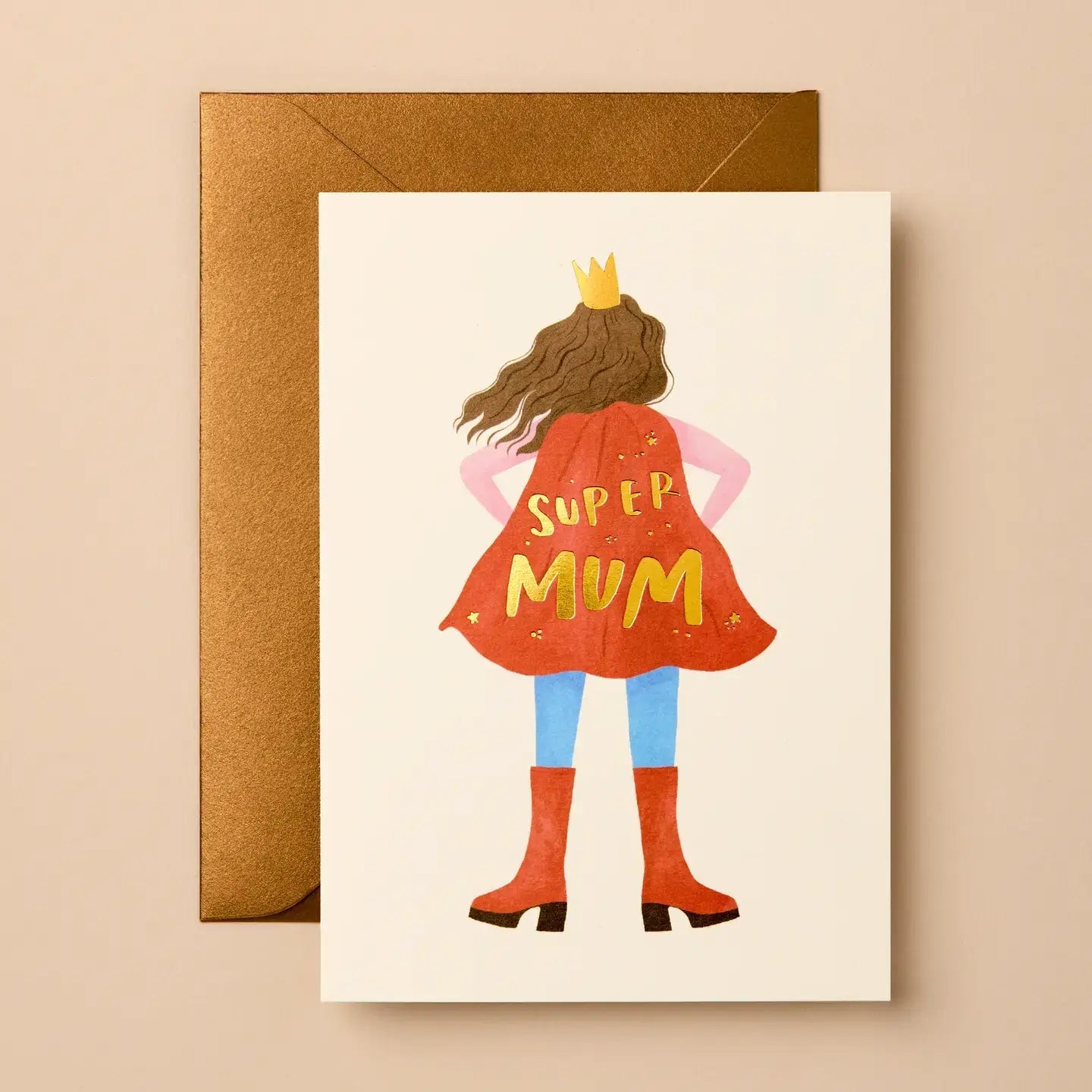 Buy Mother Foil Greeting Card | Super Mum | Eco - Friendly, Blank Inside by Gabrielle & Celine Greeting Cards Australia - at Hamish + Grace