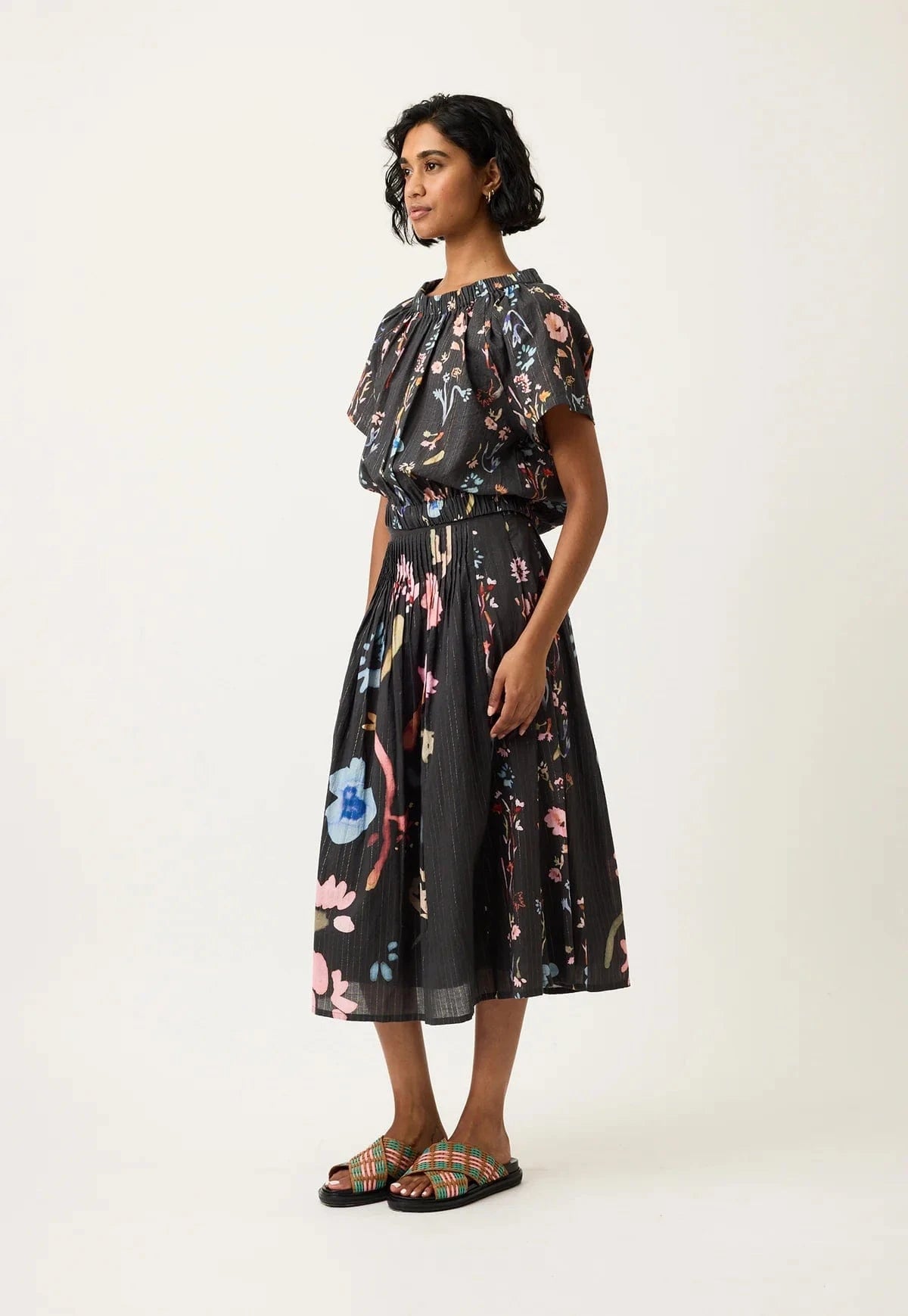 Buy Nancybird - Alma Yoke Skirt - Watercolour Charcoal by Nancybird - at Hamish + Grace