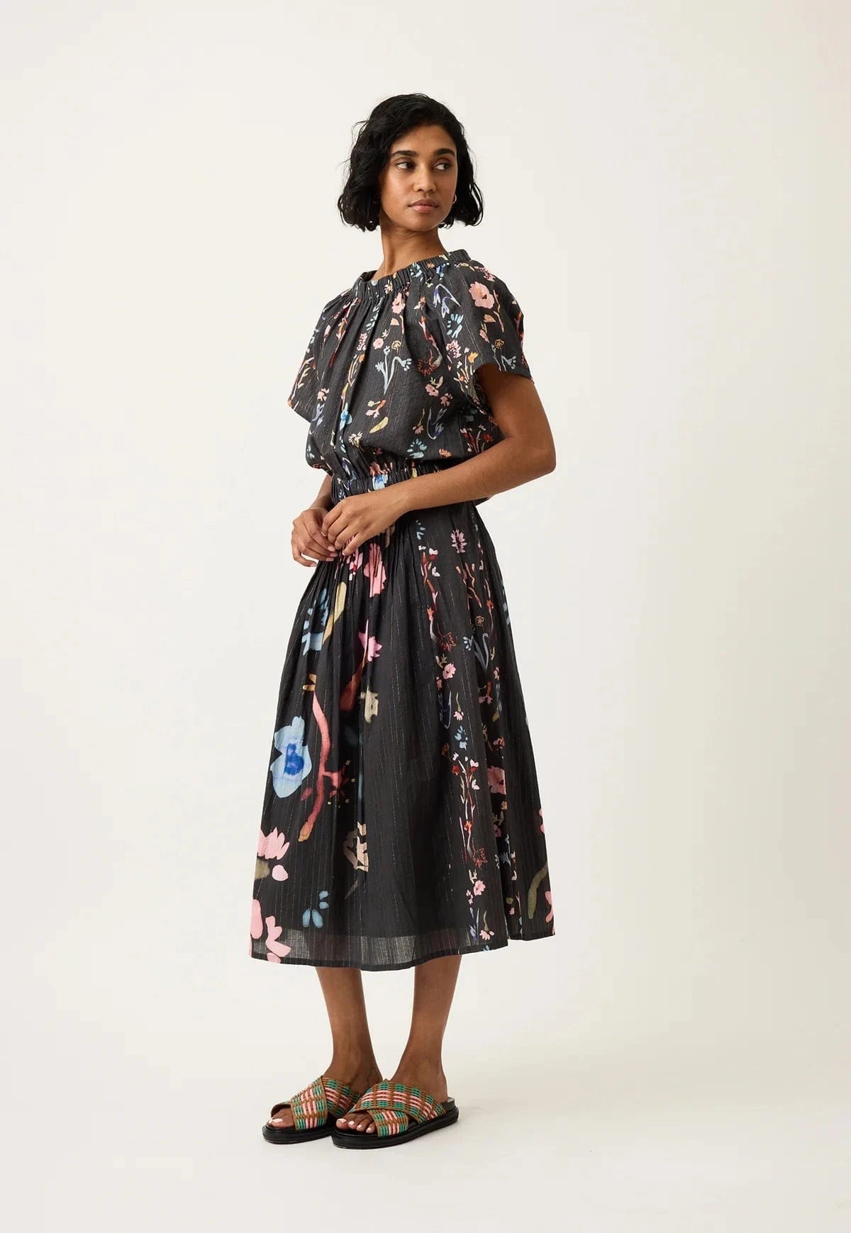 Buy Nancybird - Alma Yoke Skirt - Watercolour Charcoal by Nancybird - at Hamish + Grace