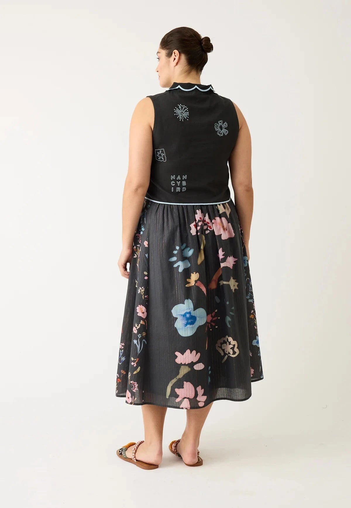 Buy Nancybird - Alma Yoke Skirt - Watercolour Charcoal by Nancybird - at Hamish + Grace