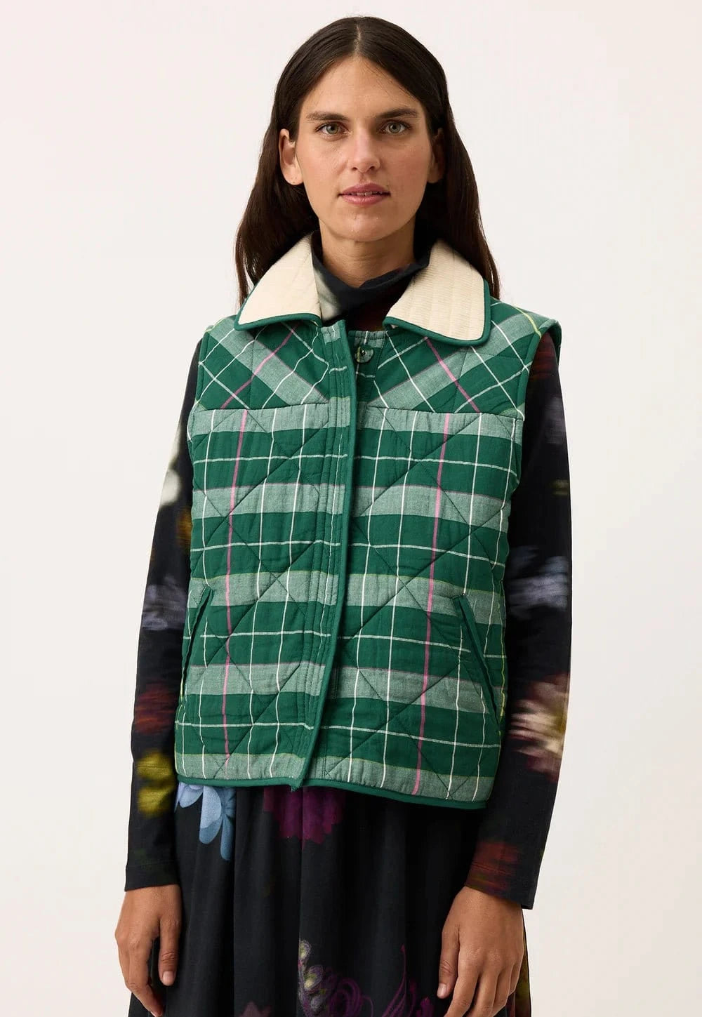 Nancybird Clothing Nancybird - Mulla Vest - Fern Check