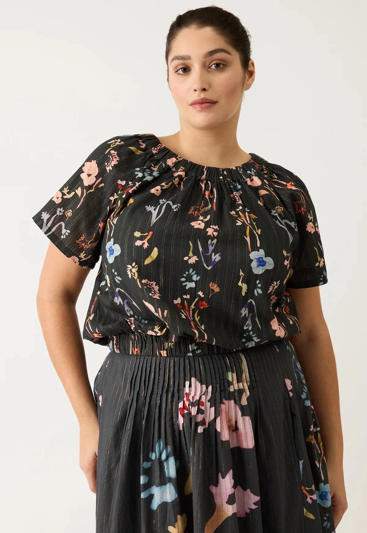 Buy Nancybird - Daphne Top - Watercolour Charcoal by Nancybird - at Hamish + Grace