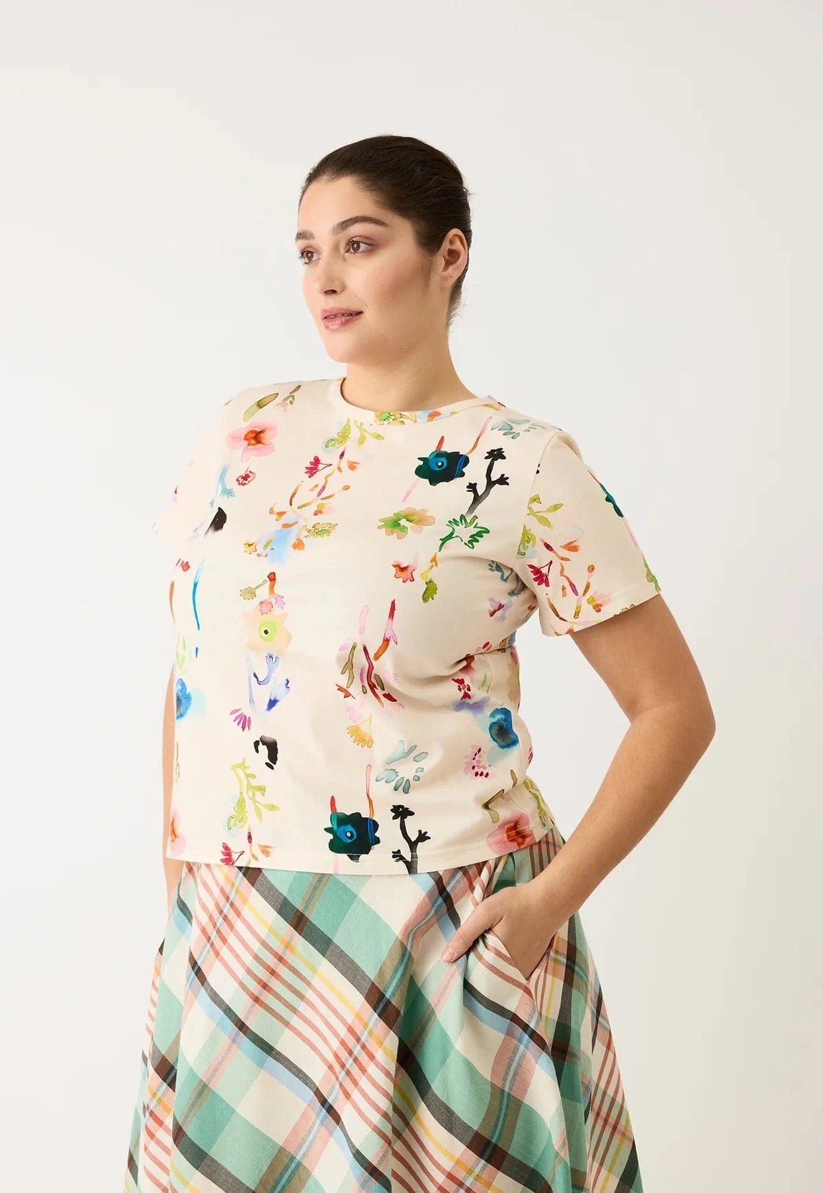 Nancybird Fashion Nancybird - Apollo Tee - Watercolour Cream
