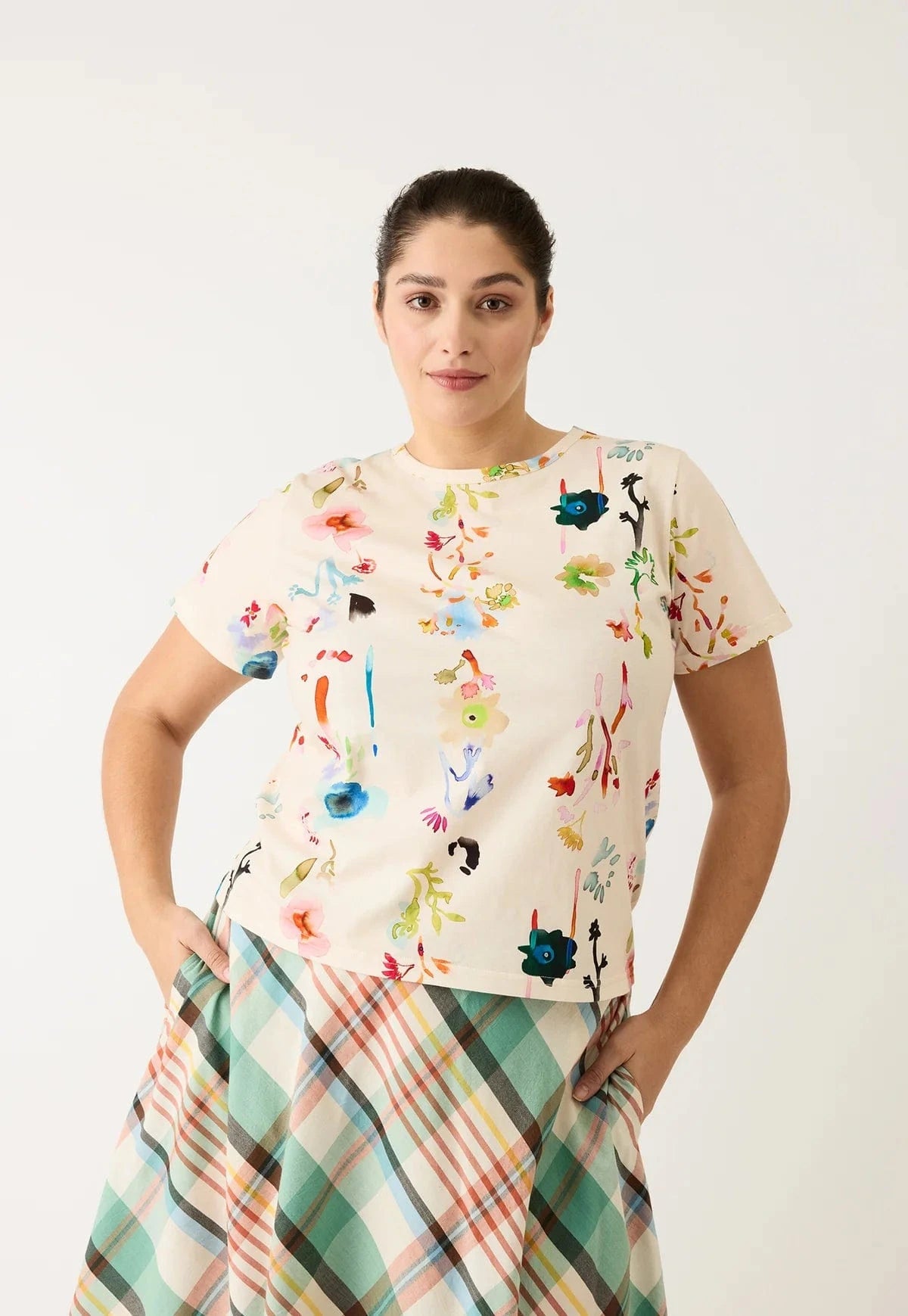 Nancybird Fashion Nancybird - Apollo Tee - Watercolour Cream