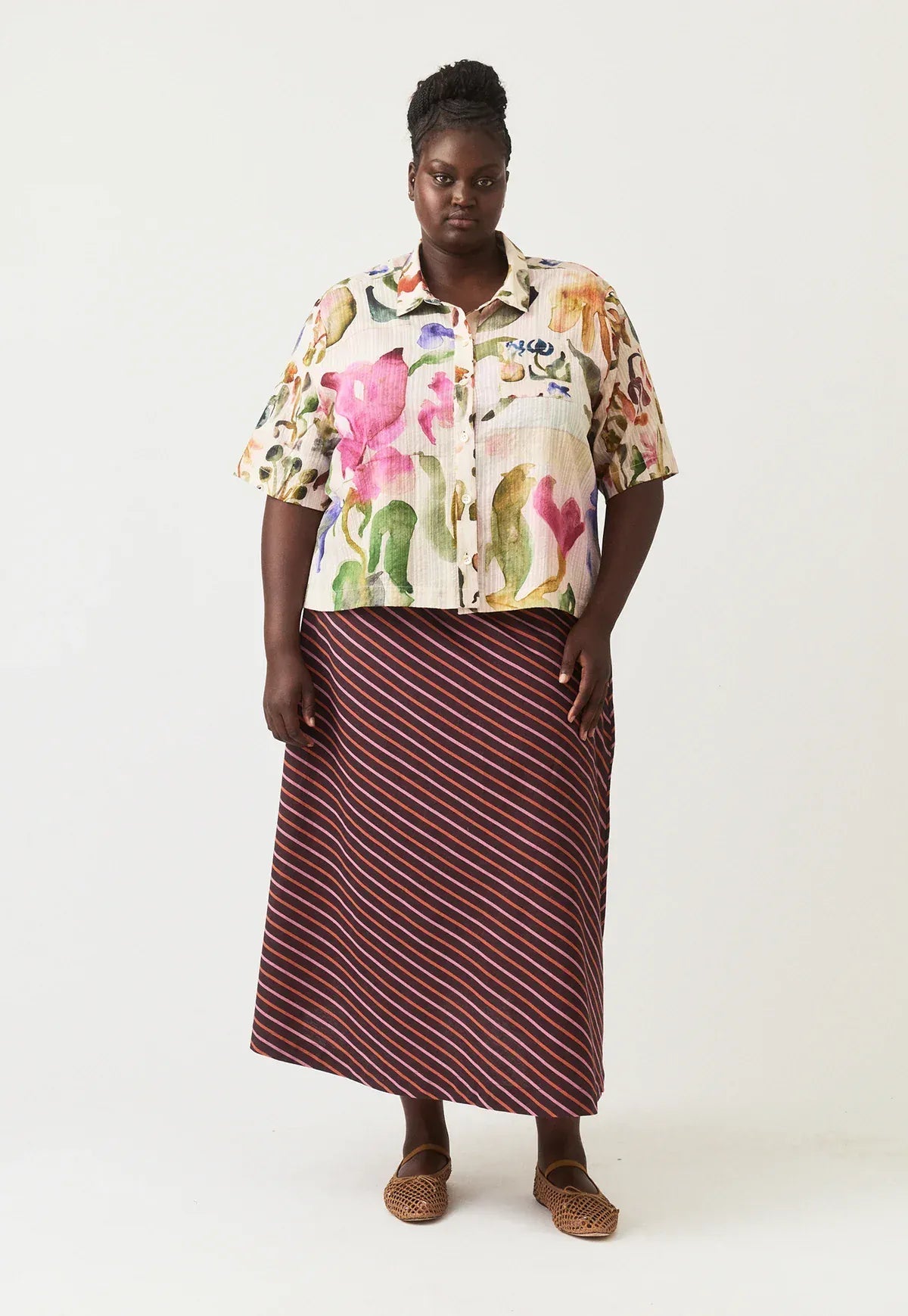 Buy Nancybird - Summer Shirt - Watercolour Collage by Nancybird - at Hamish + Grace